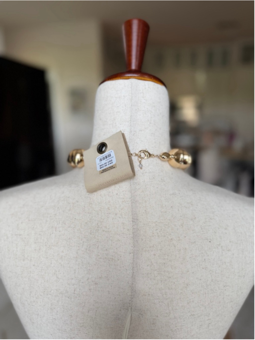 Anthropologie Women's Gold Tone Beaded Necklace One Size - Picture 2 of 2